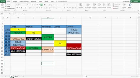 Hacer Horario En Excel Excel | Horario y calendario en Excel con colores automáticos. Tutorial en  español HD - YouTube